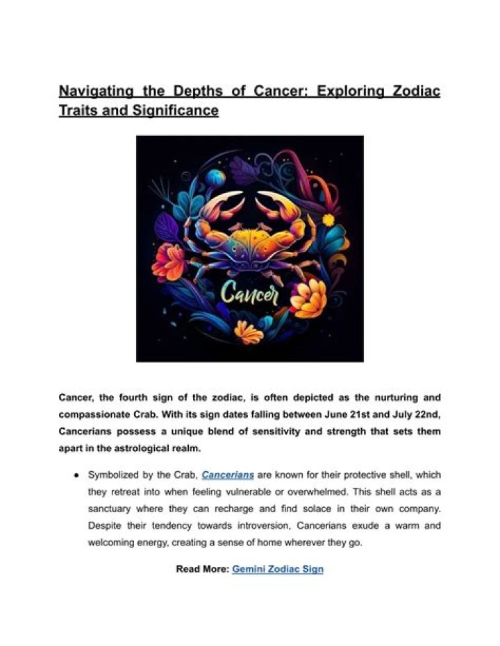 Cancer Horoscope: Exploring the Depths of the Most Empathetic Zodiac Sign