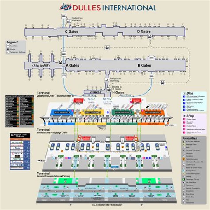 Comprehensive Map of Washington Dulles Airport Terminals