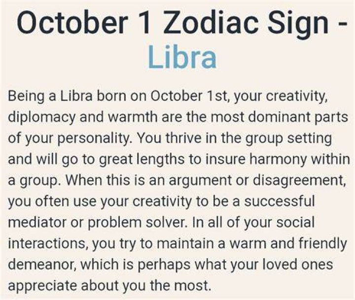 Discover the Mystical Traits of October 1 Zodiac Sign