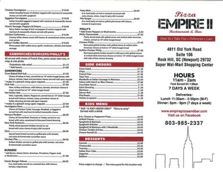 Empire Pizza Rock Hill: A Slice of Paradise in South Carolina
