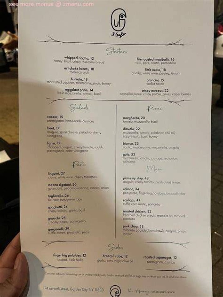 Exploring the Delights of Il Gufo Garden City Menu