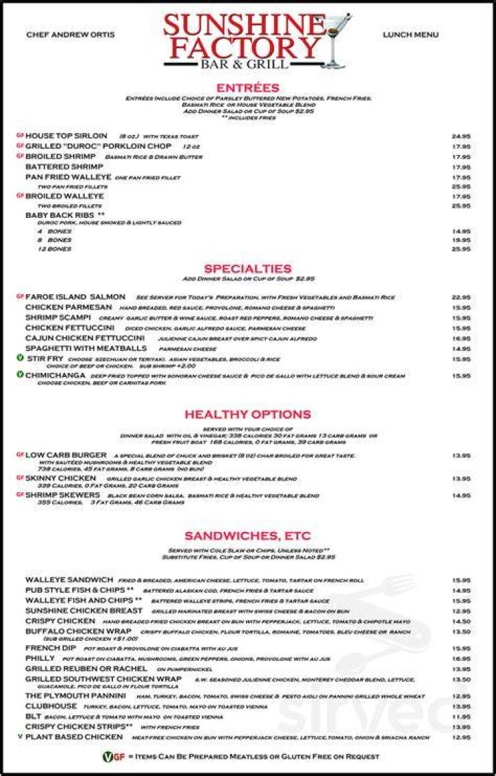 Sunshine Factory Menu Plymouth MN: A Comprehensive Guide to Your Favorite Local Spot
