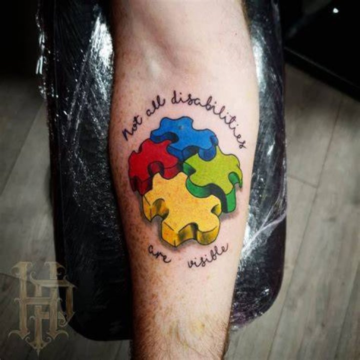 Tattoo Autism Puzzle: A Unique Expression of Awareness and Acceptance