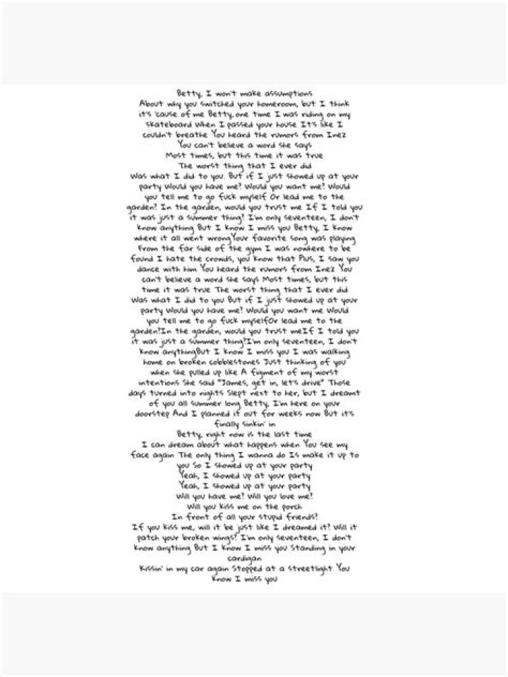 Taylor Swift "Betty" Lyrics: A Deep Dive into the Heartfelt Ballad