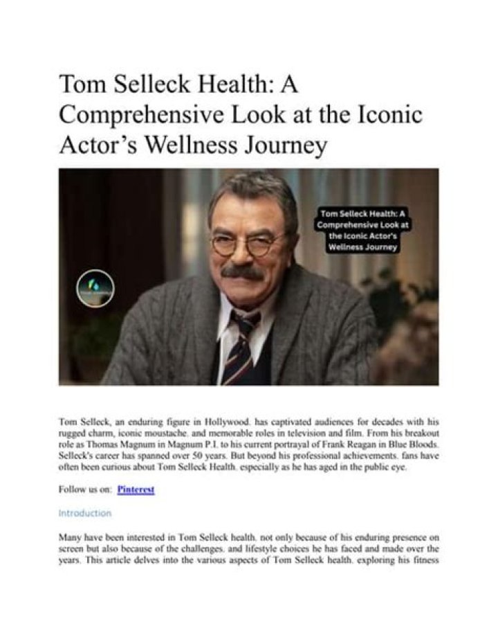 Tom Elleck Health News: A Comprehensive Guide to Understanding His Fitness Journey