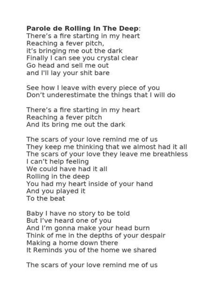 Unveiling the Depths of "Rolling in the Deep" Lyrics: A Comprehensive Analysis